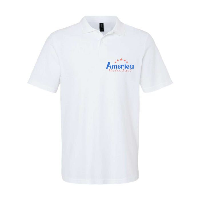 America The Beautiful 4th Of July Star Softstyle Adult Sport Polo