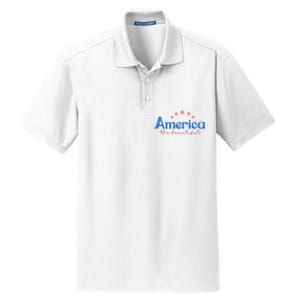 America The Beautiful 4th Of July Star Dry Zone Grid Polo