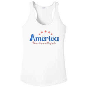 America The Beautiful 4th Of July Star Ladies PosiCharge Competitor Racerback Tank