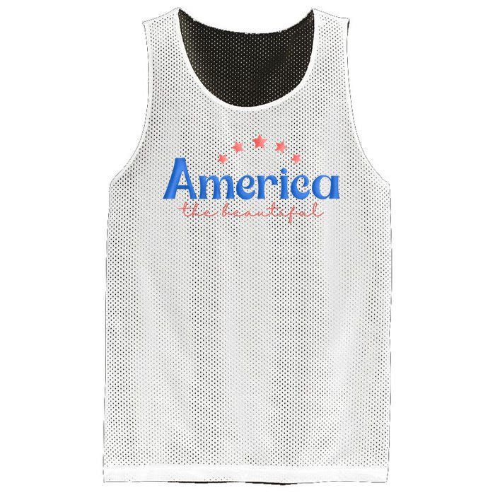 America The Beautiful 4th Of July Star Mesh Reversible Basketball Jersey Tank