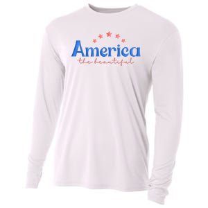 America The Beautiful 4th Of July Star Cooling Performance Long Sleeve Crew