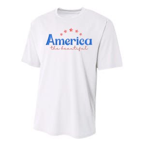 America The Beautiful 4th Of July Star Performance Sprint T-Shirt