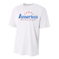 America The Beautiful 4th Of July Star Performance Sprint T-Shirt