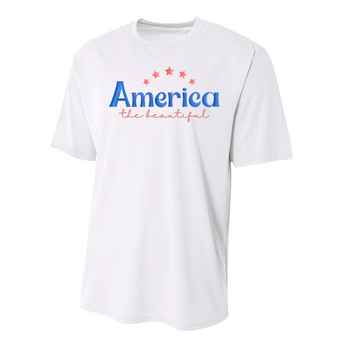 America The Beautiful 4th Of July Star Performance Sprint T-Shirt