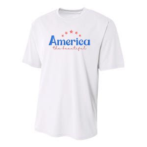 America The Beautiful 4th Of July Star Youth Performance Sprint T-Shirt