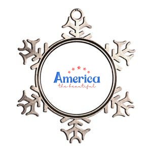 America The Beautiful 4th Of July Star Metallic Star Ornament