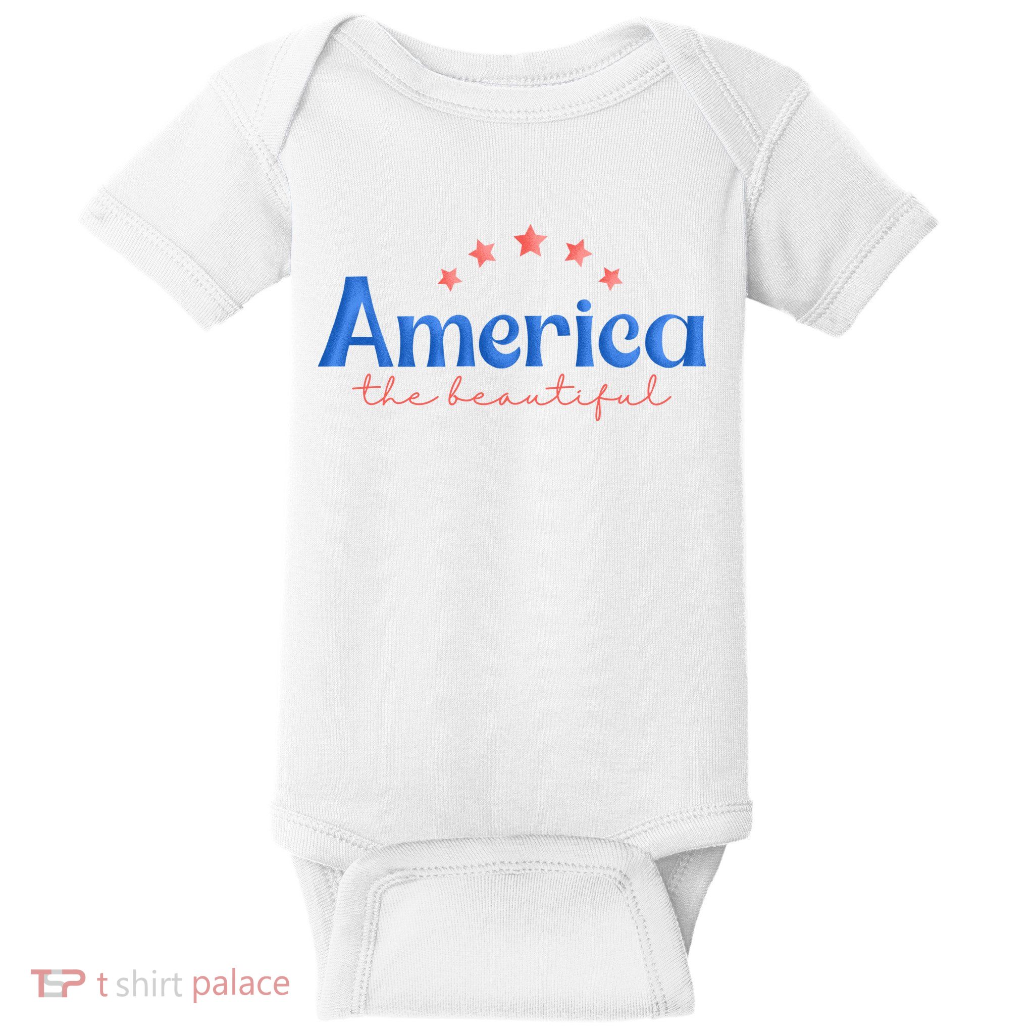 America The Beautiful 4th Of July Star Baby Bodysuit