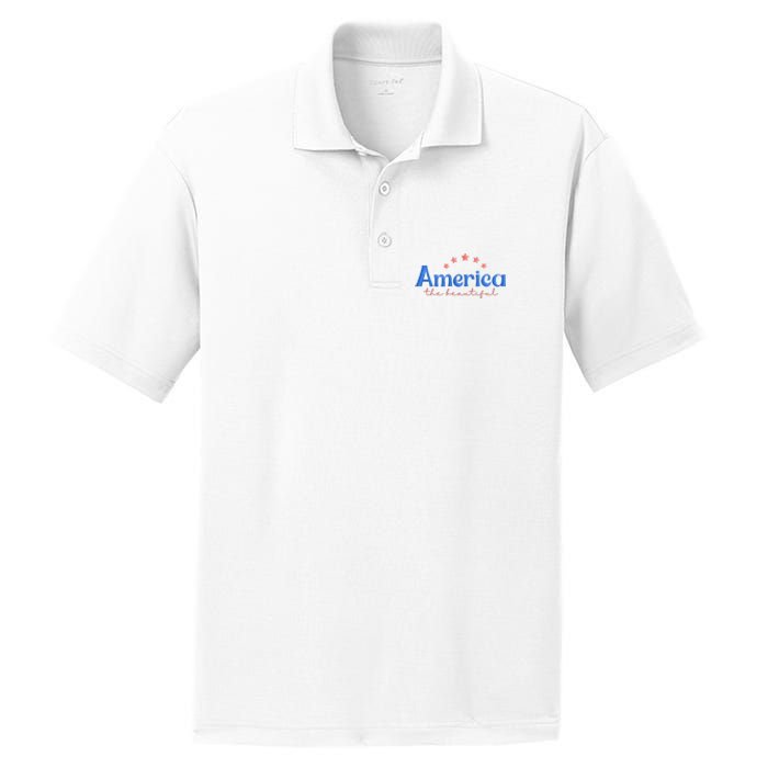 America The Beautiful 4th Of July Star PosiCharge RacerMesh Polo