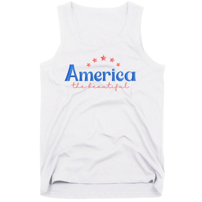 America The Beautiful 4th Of July Star Tank Top