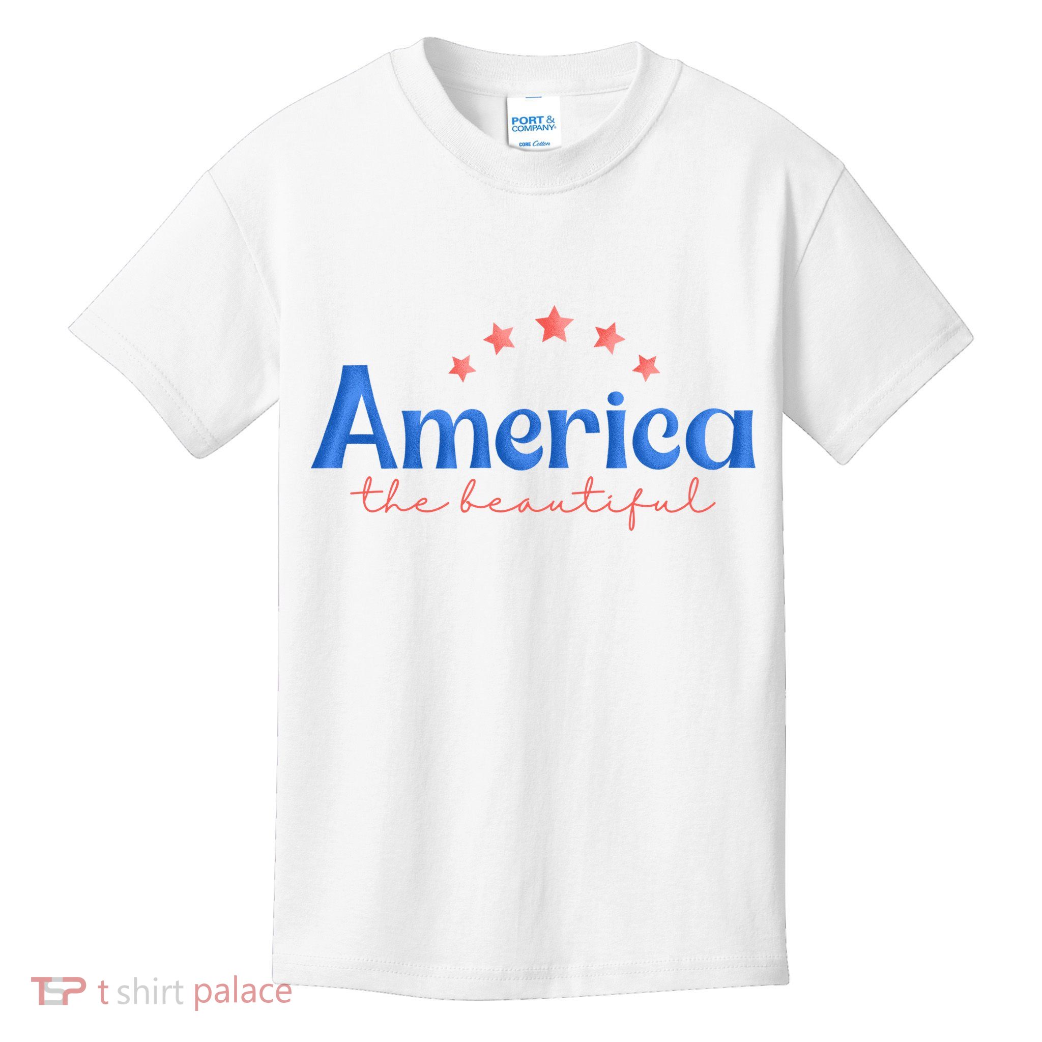 America The Beautiful 4th Of July Star Kids T-Shirt