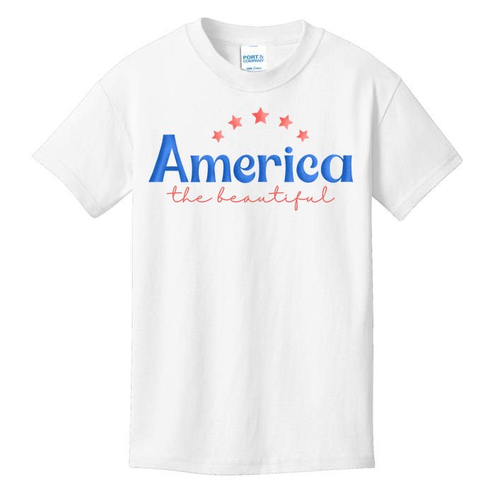 America The Beautiful 4th Of July Star Kids T-Shirt