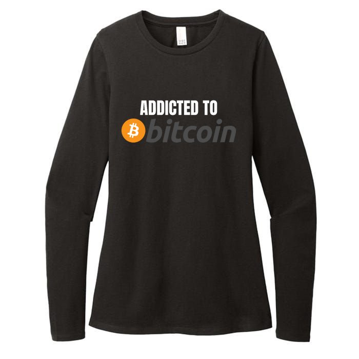 Addicted To Bitcoin, Bitcoin Accepted Here, Bitcoin To The Moon, HODL Bitcoin Cr Womens CVC Long Sleeve Shirt