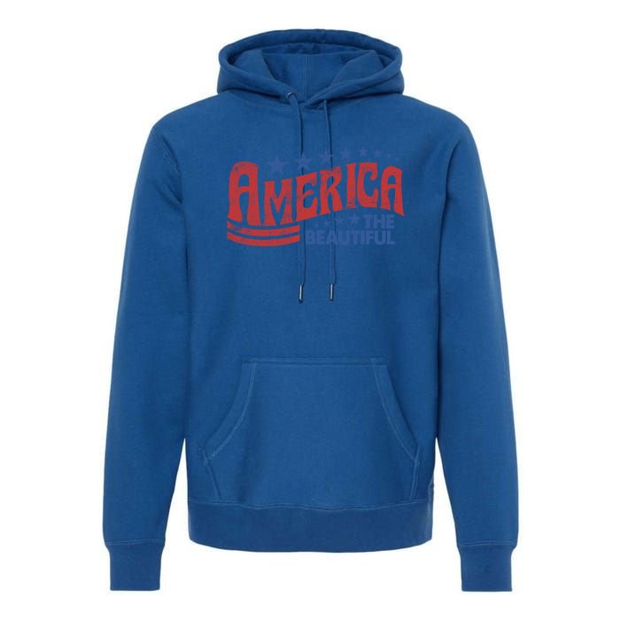 America The Beautiful 4th Of July Vintage Funny Gift Premium Hoodie