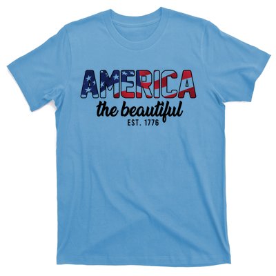 America The Beautiful American Flag Patriotic Usa Flag Gift T-Shirt