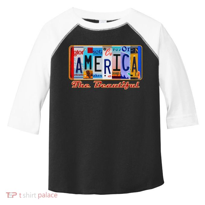 America The Beautiful Car License Plates Gift Toddler Fine Jersey T-Shirt