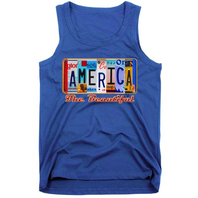 America The Beautiful Car License Plates Gift Tank Top