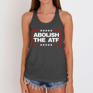 Abolish The Bureau Of Alcohol Tobacco And Firearms Women's Knotted Racerback Tank