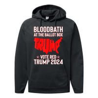 At The Ballot Box 2024 Vote Red Usa Map Maga Performance Fleece Hoodie