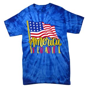 America The Beautiful With Usa Flag Gift Tie-Dye T-Shirt