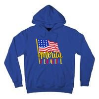 America The Beautiful With Usa Flag Gift Tall Hoodie