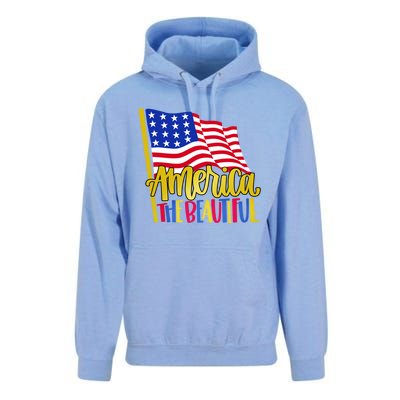 America The Beautiful With Usa Flag Gift Unisex Surf Hoodie