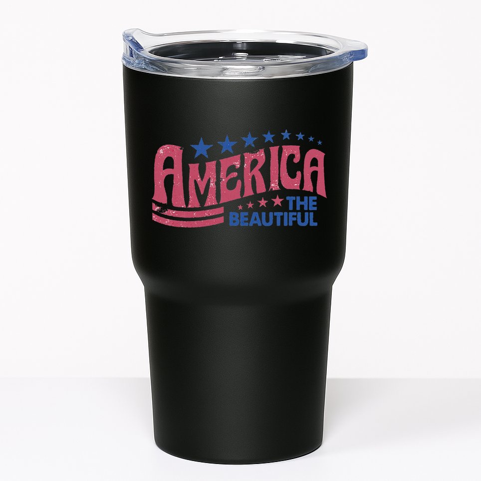 America The Beautiful Retro Vintage American 4th Of July Tumbler