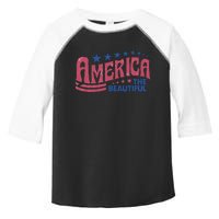 America The Beautiful Retro Vintage American 4th Of July Toddler Fine Jersey T-Shirt