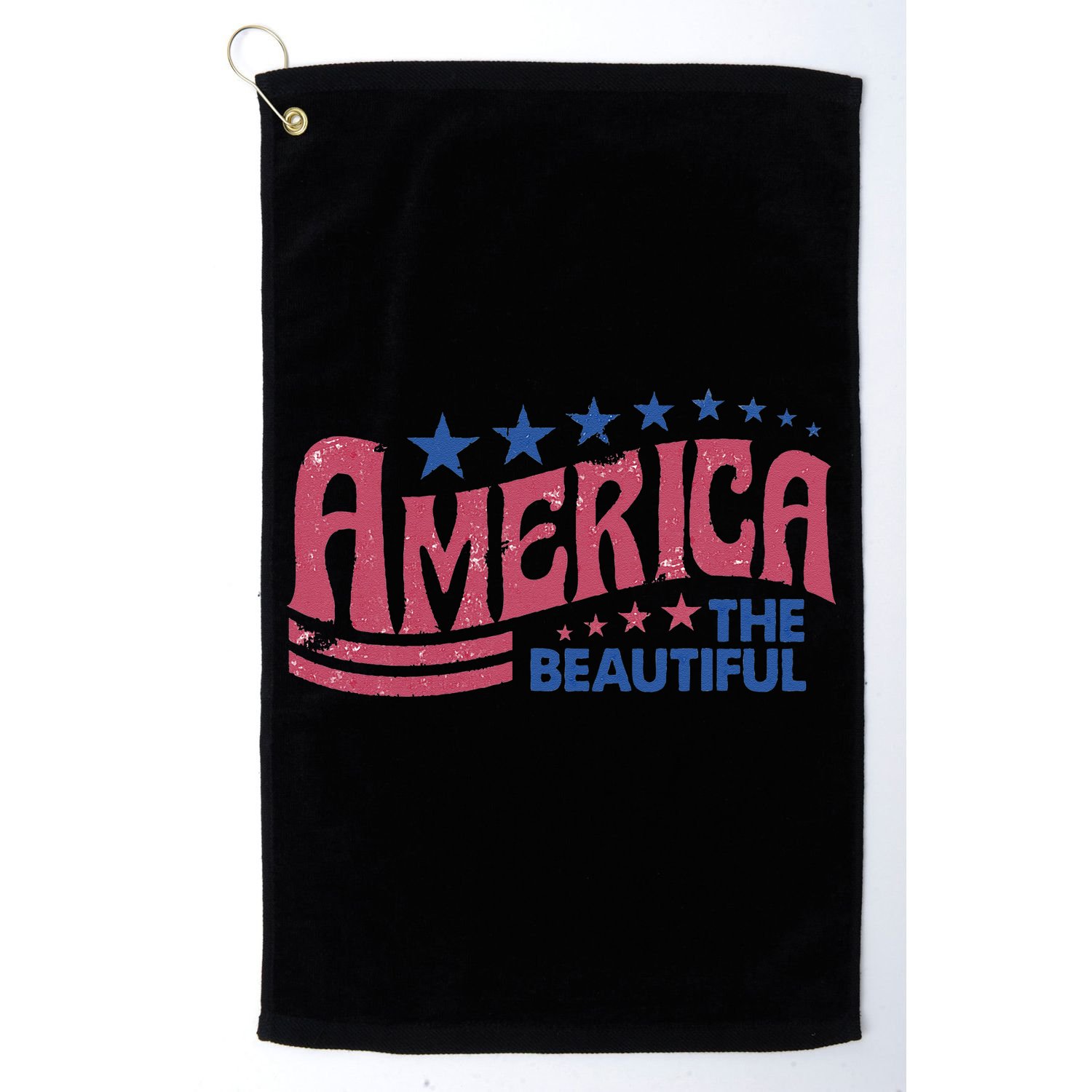 America The Beautiful Retro Vintage American 4th Of July Golf Towel