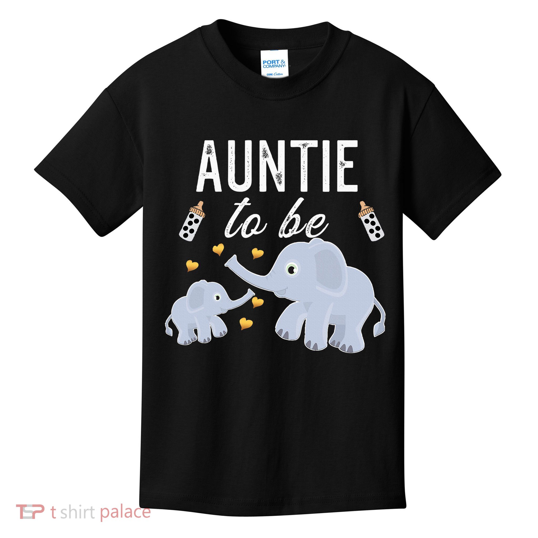 Auntie To Be Elephant Baby Shower Auntie Kids T-Shirt