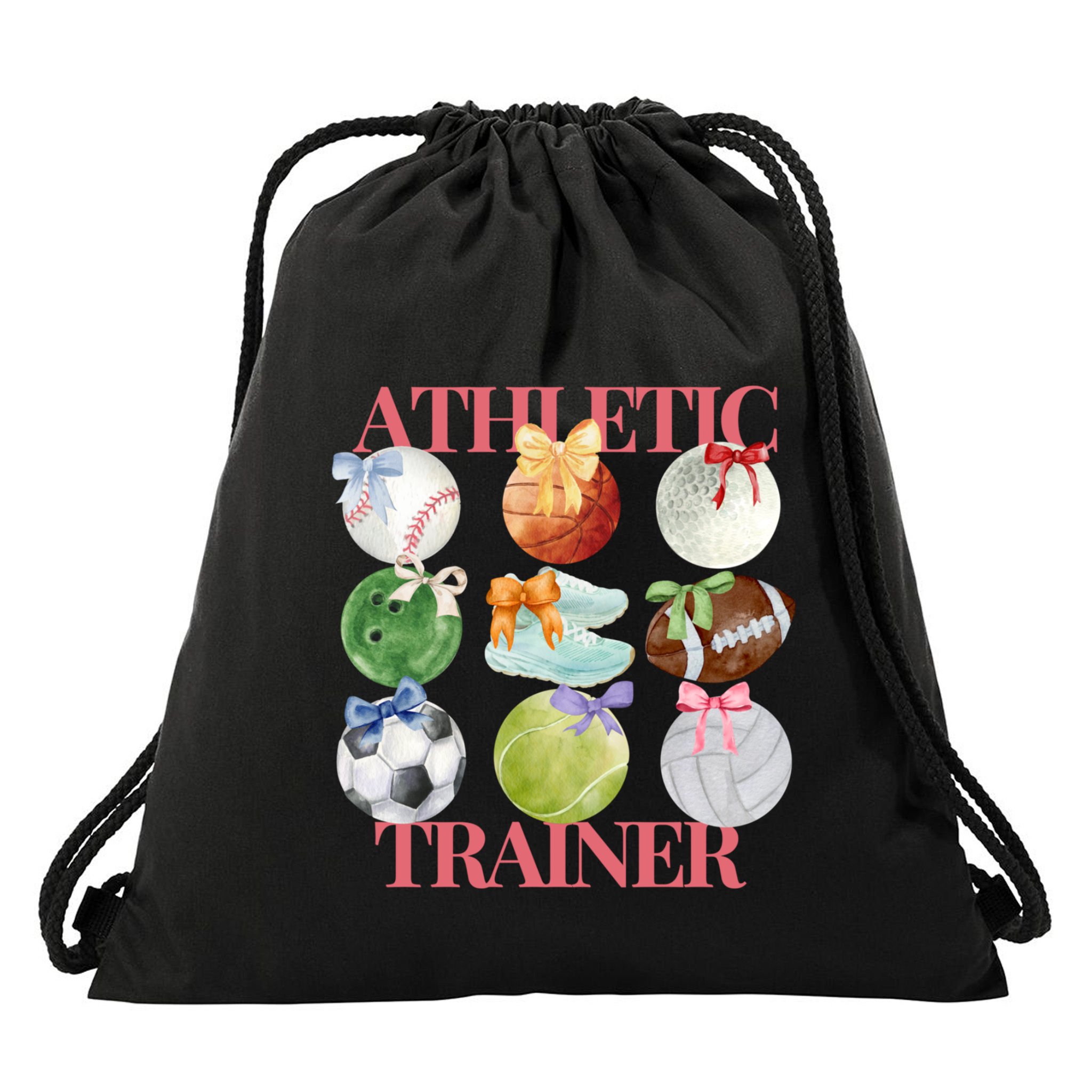 Athletic Trainer Bow Sports Drawstring Bag