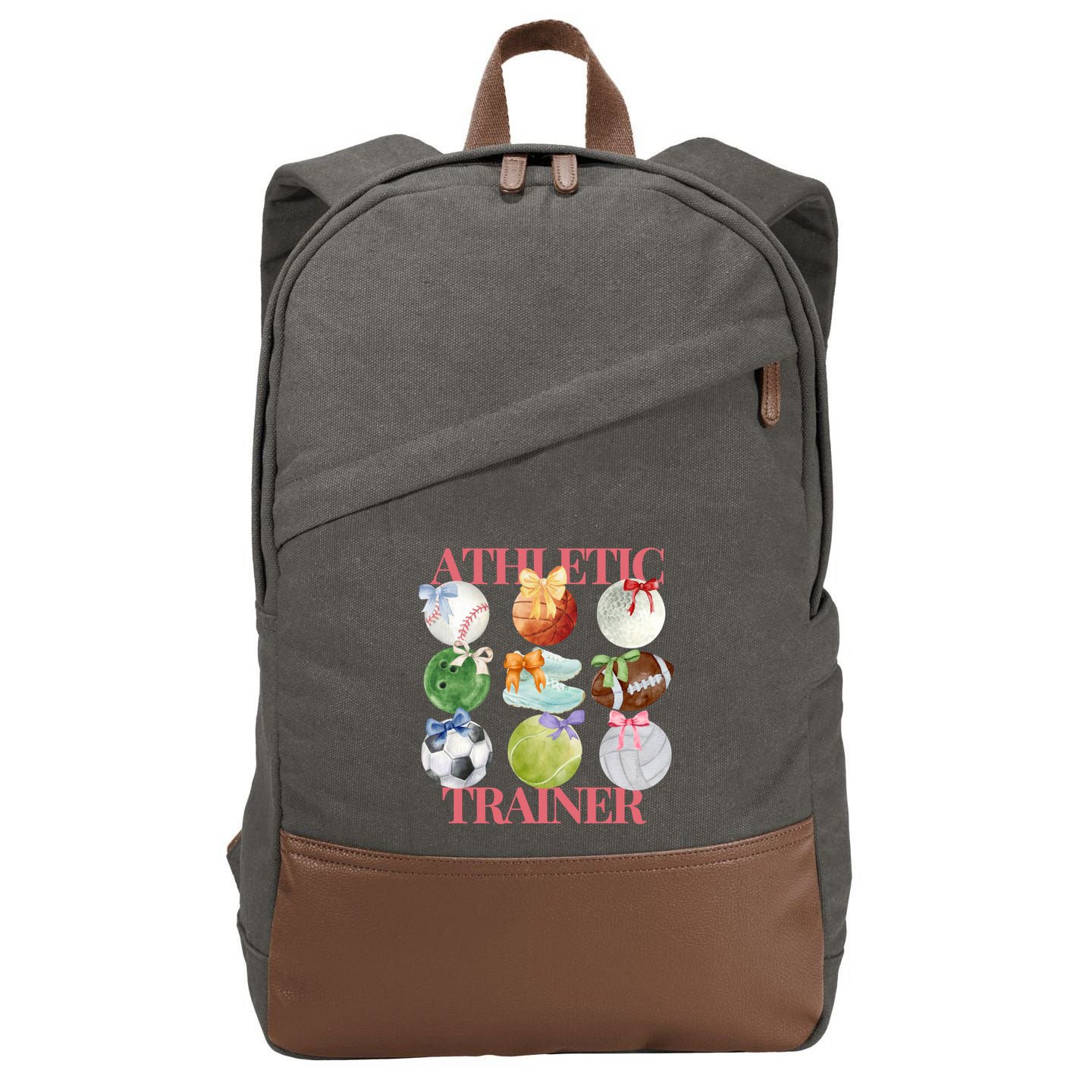 Athletic Trainer Bow Sports Cotton Canvas Backpack