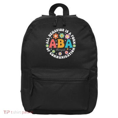 ABA Therapist Behavior Analyst Autism Therapy RBT Floral  16 in Basic Backpack