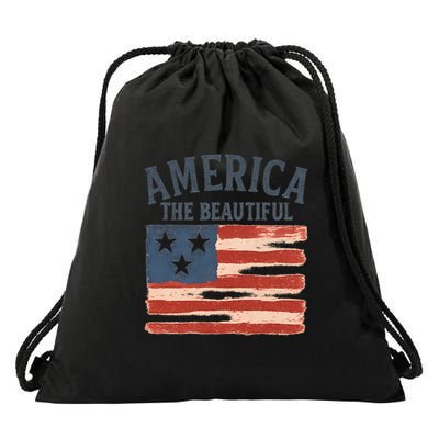 America The Beautiful Drawstring Bag