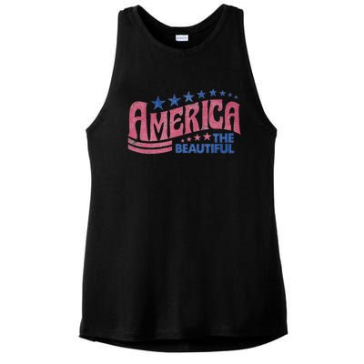 America The Beautiful Cool Gift Ladies PosiCharge Tri-Blend Wicking Tank