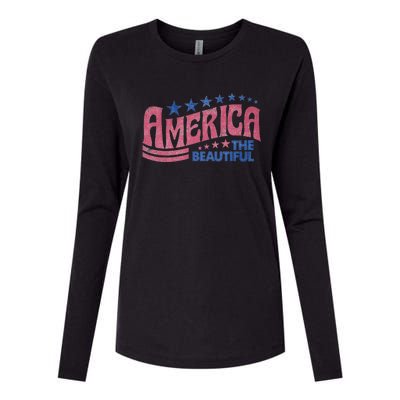 America The Beautiful Cool Gift Womens Cotton Relaxed Long Sleeve T-Shirt