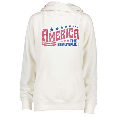 America The Beautiful Cool Gift Womens Funnel Neck Pullover Hood