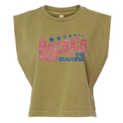 America The Beautiful Cool Gift Garment-Dyed Women's Muscle Tee