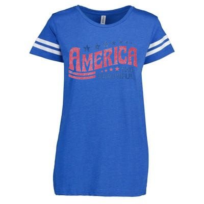 America The Beautiful Cool Gift Enza Ladies Jersey Football T-Shirt