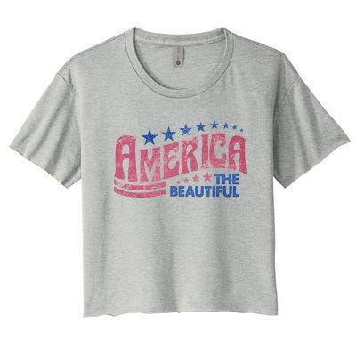 America The Beautiful Cool Gift Women's Crop Top Tee