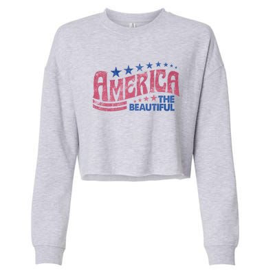 America The Beautiful Cool Gift Cropped Pullover Crew