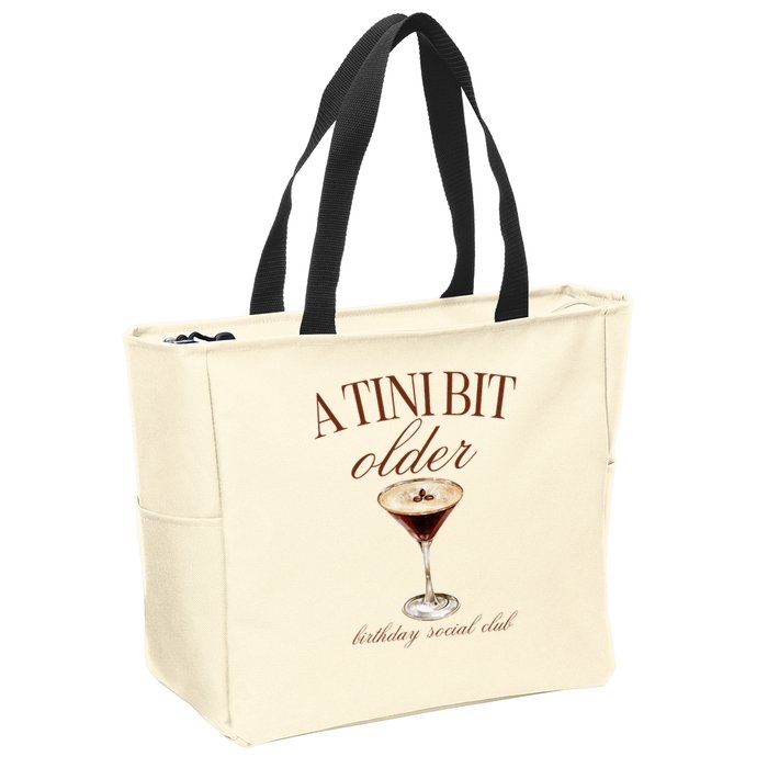 A Tini Bit Older Espresso Martini Birthday Matching Zip Tote Bag