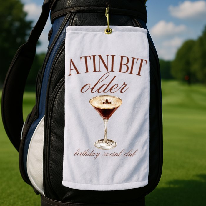 A Tini Bit Older Espresso Martini Birthday Matching Golf Towel
