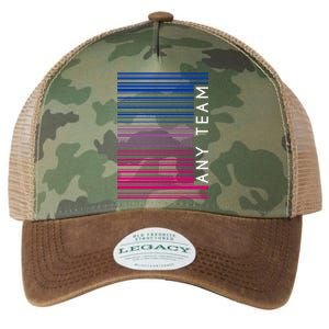 Any Team Bisexual Flag Bi Barcode Lgbtq Social Justice Gift Legacy Tie Dye Trucker Hat