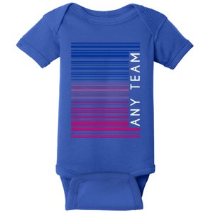 Any Team Bisexual Flag Bi Barcode Lgbtq Social Justice Gift Baby Bodysuit