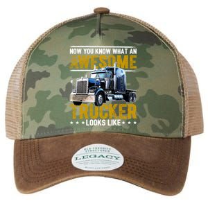 Awesome Trucker Big Rig Semicute Gifttrailer Truck Driver Gift Gift Legacy Tie Dye Trucker Hat