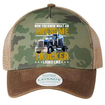 Awesome Trucker Big Rig Semicute Gifttrailer Truck Driver Gift Gift Legacy Tie Dye Trucker Hat