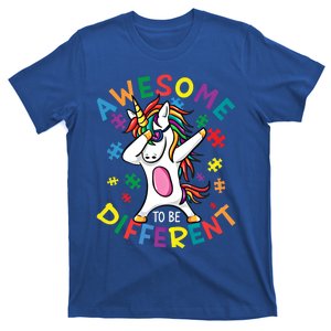 Awesome To Be Different Autism Awareness Dancing Unicorn Funny Gift T-Shirt