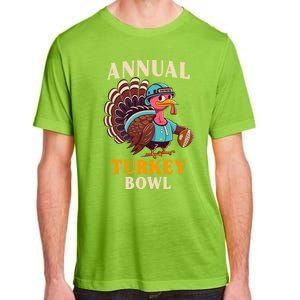 Annual Turkey Bowl Funny Thanksgiving Day Football Rugby Gift Adult ChromaSoft Performance T-Shirt