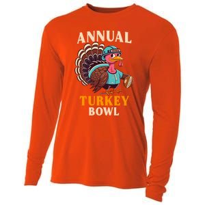 Annual Turkey Bowl Funny Thanksgiving Day Football Rugby Gift Cooling Performance Long Sleeve Crew