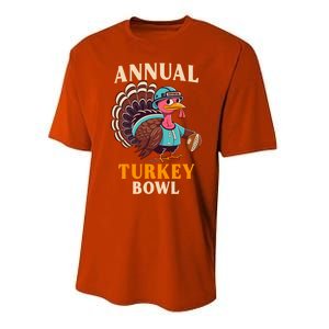 Annual Turkey Bowl Funny Thanksgiving Day Football Rugby Gift Performance Sprint T-Shirt